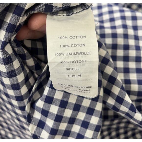 J. Crew‎ Men's Large Ludlow 120's 2 Ply Button Up LSleeve Plaid Check Blue White - Picture 6 of 6